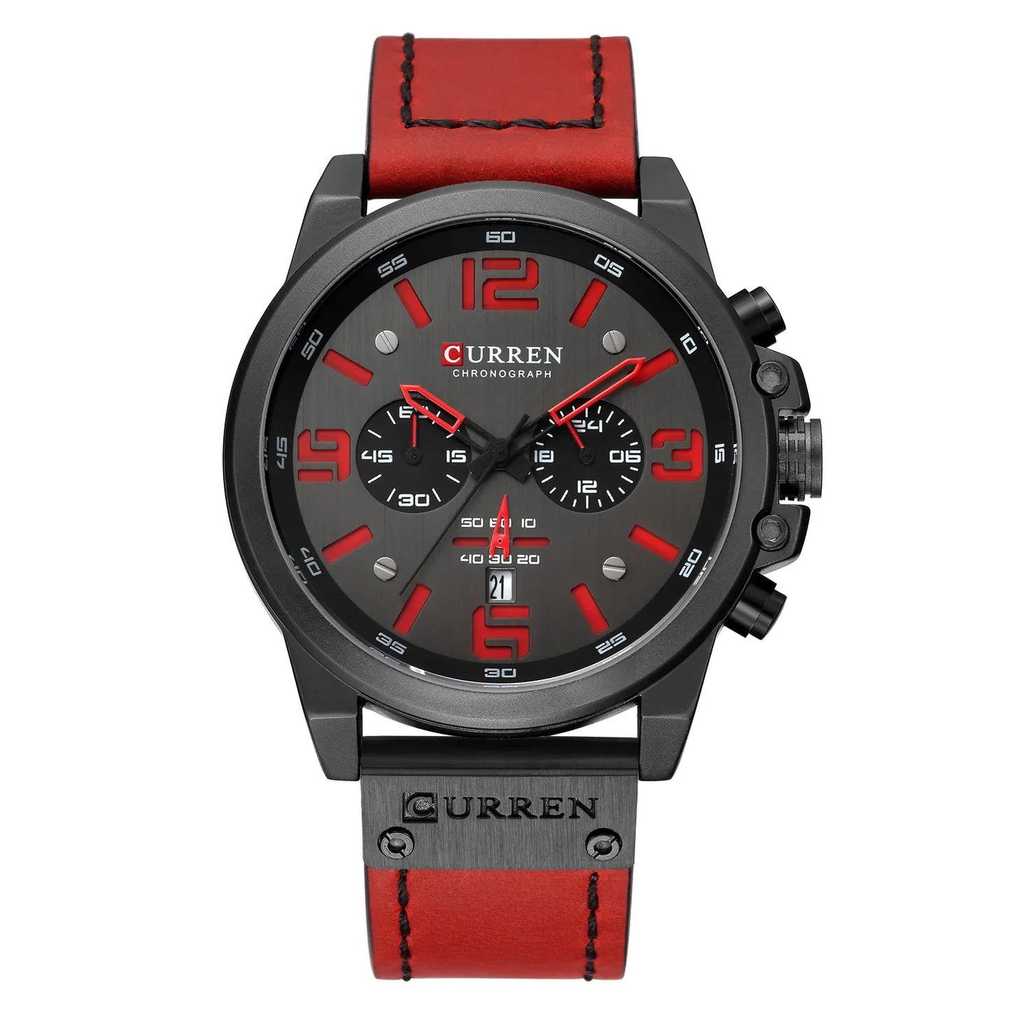 Orvexiz | Curren reloj cuarzo correa de cuero
