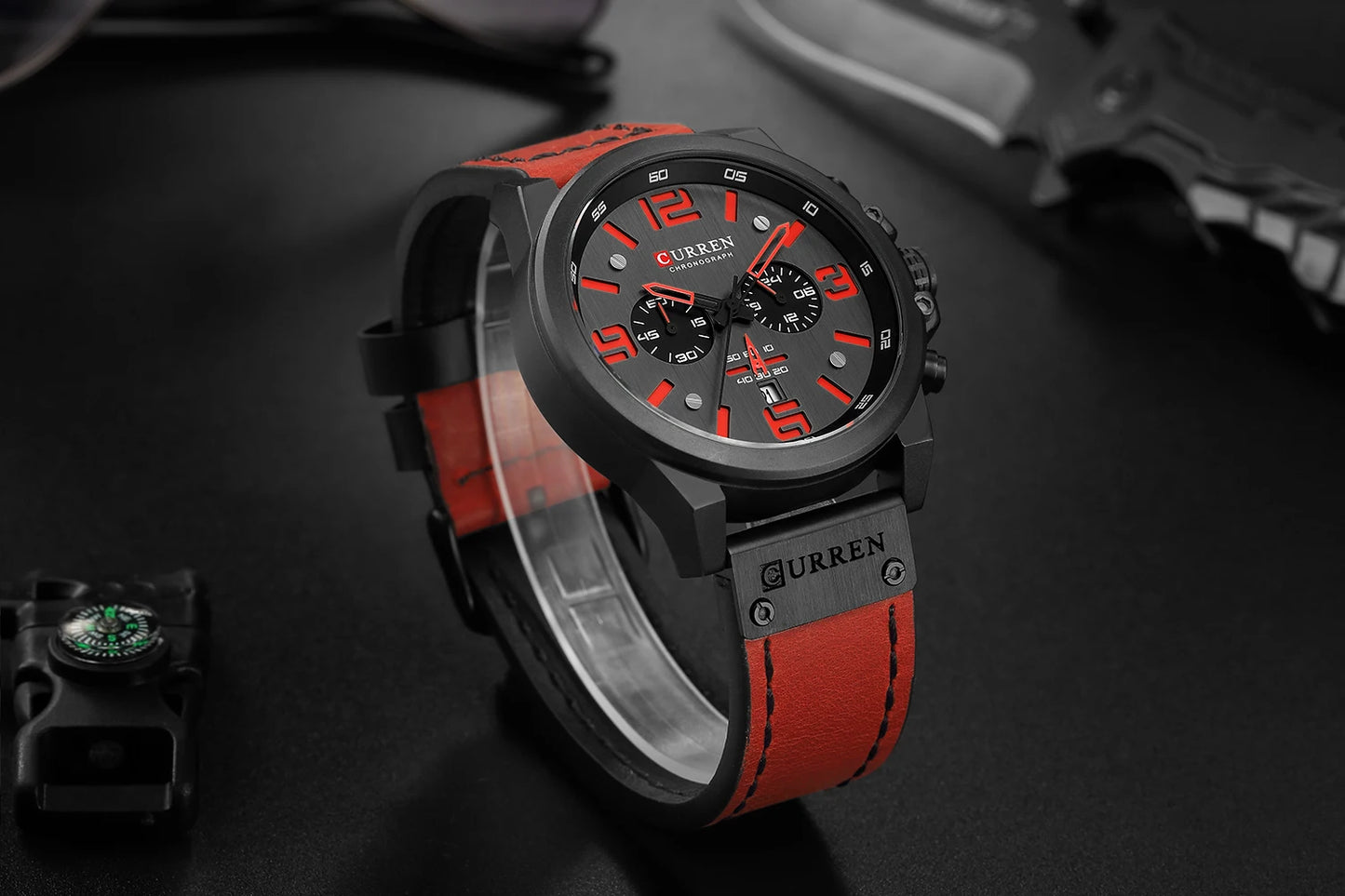 Orvexiz | Curren reloj cuarzo correa de cuero