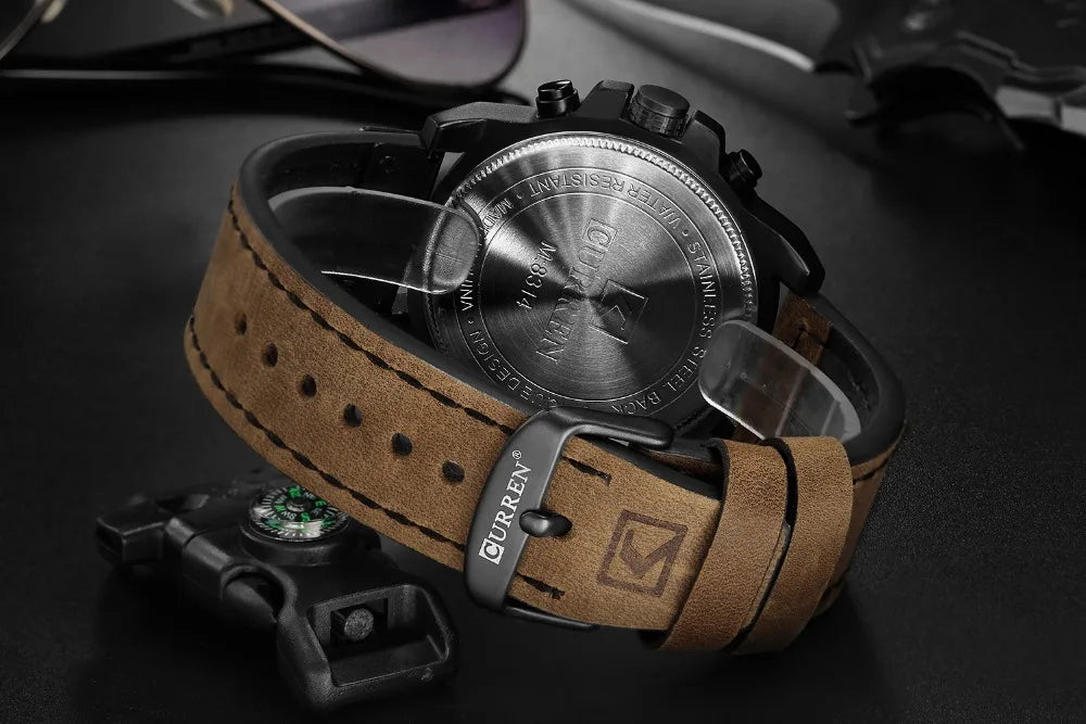 Orvexiz | Curren reloj cuarzo correa de cuero