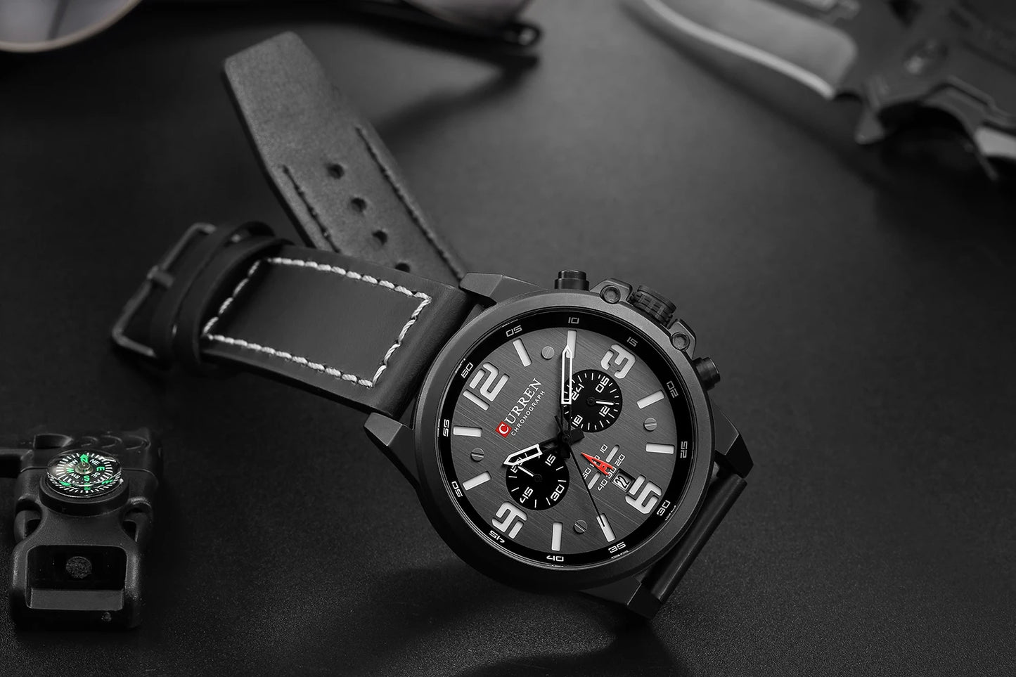 Orvexiz | Curren reloj cuarzo correa de cuero