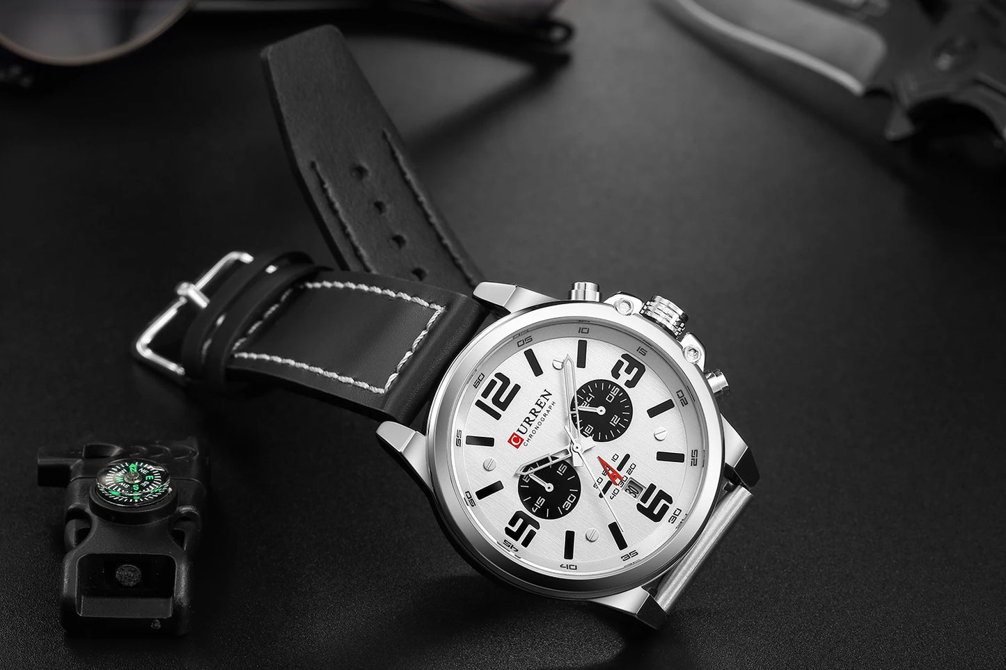 Orvexiz | Curren reloj cuarzo correa de cuero