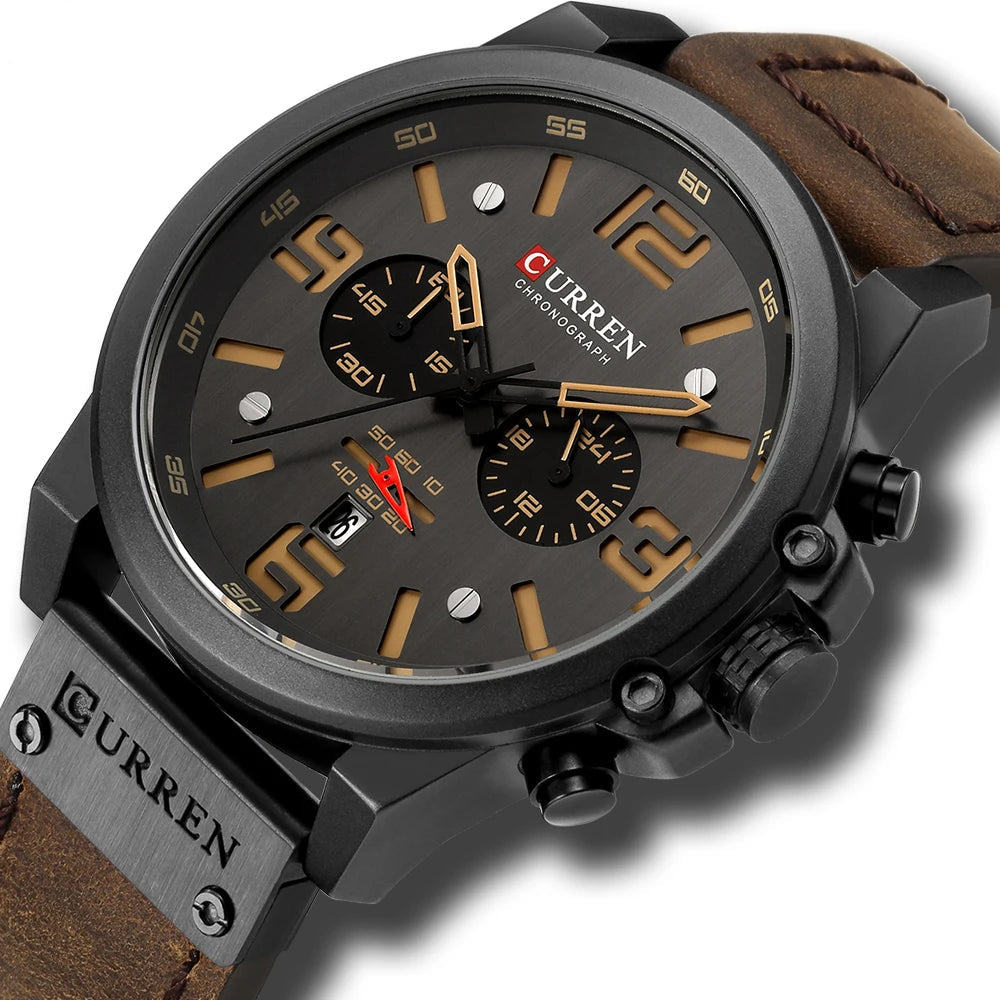 Orvexiz | Curren reloj cuarzo correa de cuero