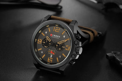 Orvexiz | Curren reloj cuarzo correa de cuero